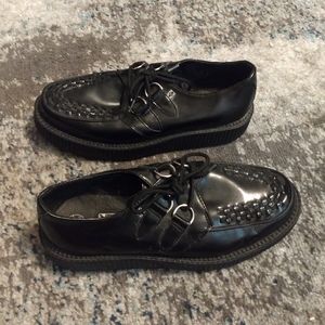 T.U.K Black Faux Leather Creeper